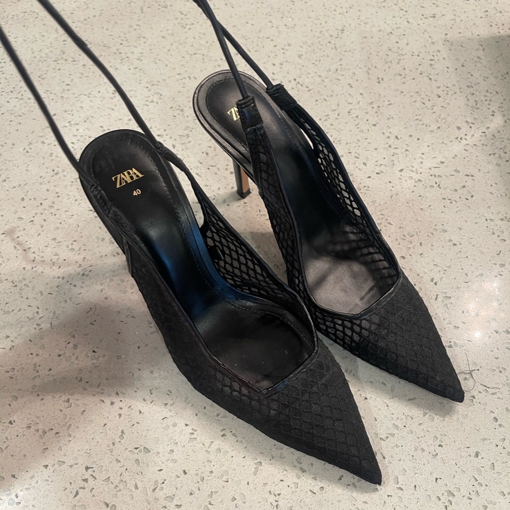 Zara Black strappy heels